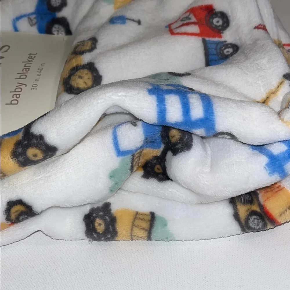 Tractor Dump Truck Plow Cargo Vehicles Baby Boys Throw Blanket NWT